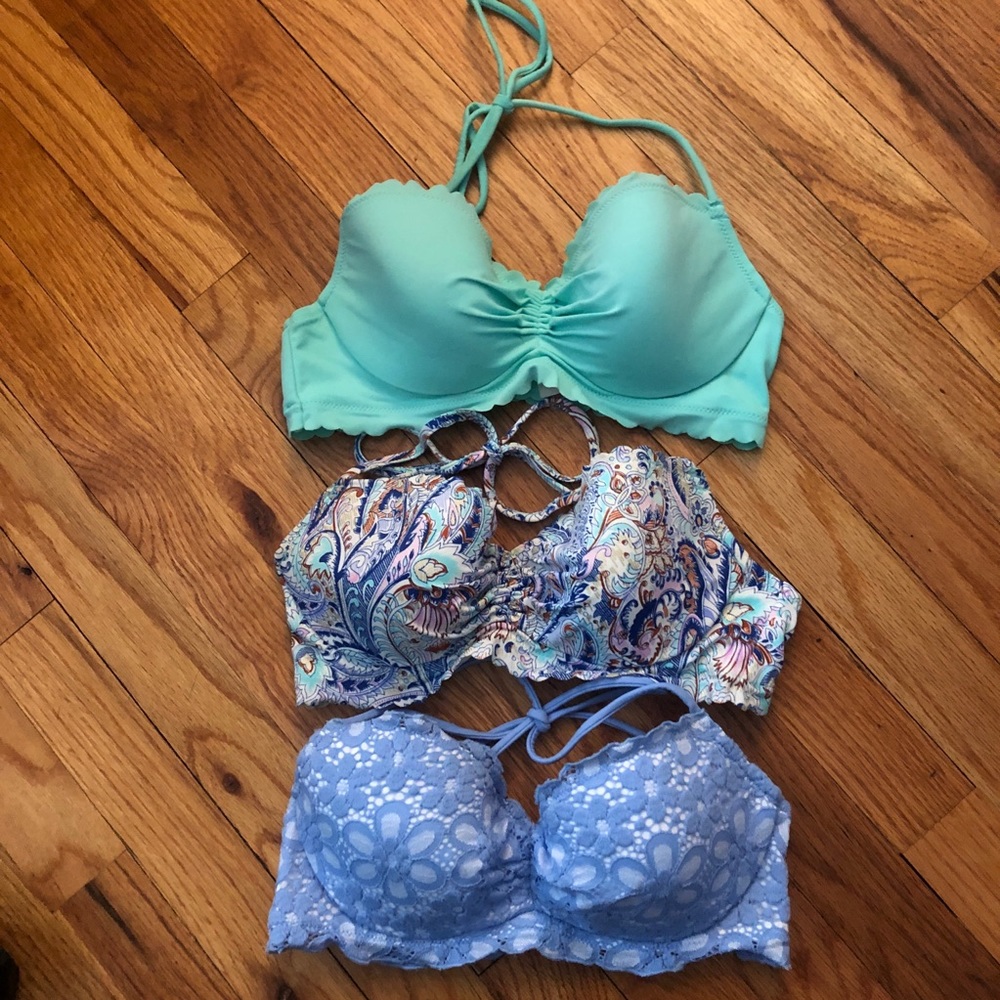 3 RARE Victoria’s Secret Halter Bikini Tops 32C